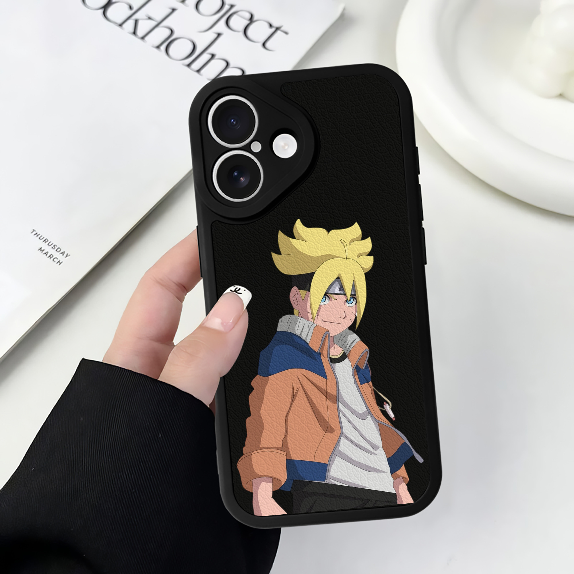 （画像用） NARUTO -ナルト- うずまき ナルト Uzumaki Naruto 【iPhone 16シリーズ対応】シリコンスマホケース（レザー調） 材質：シリコン